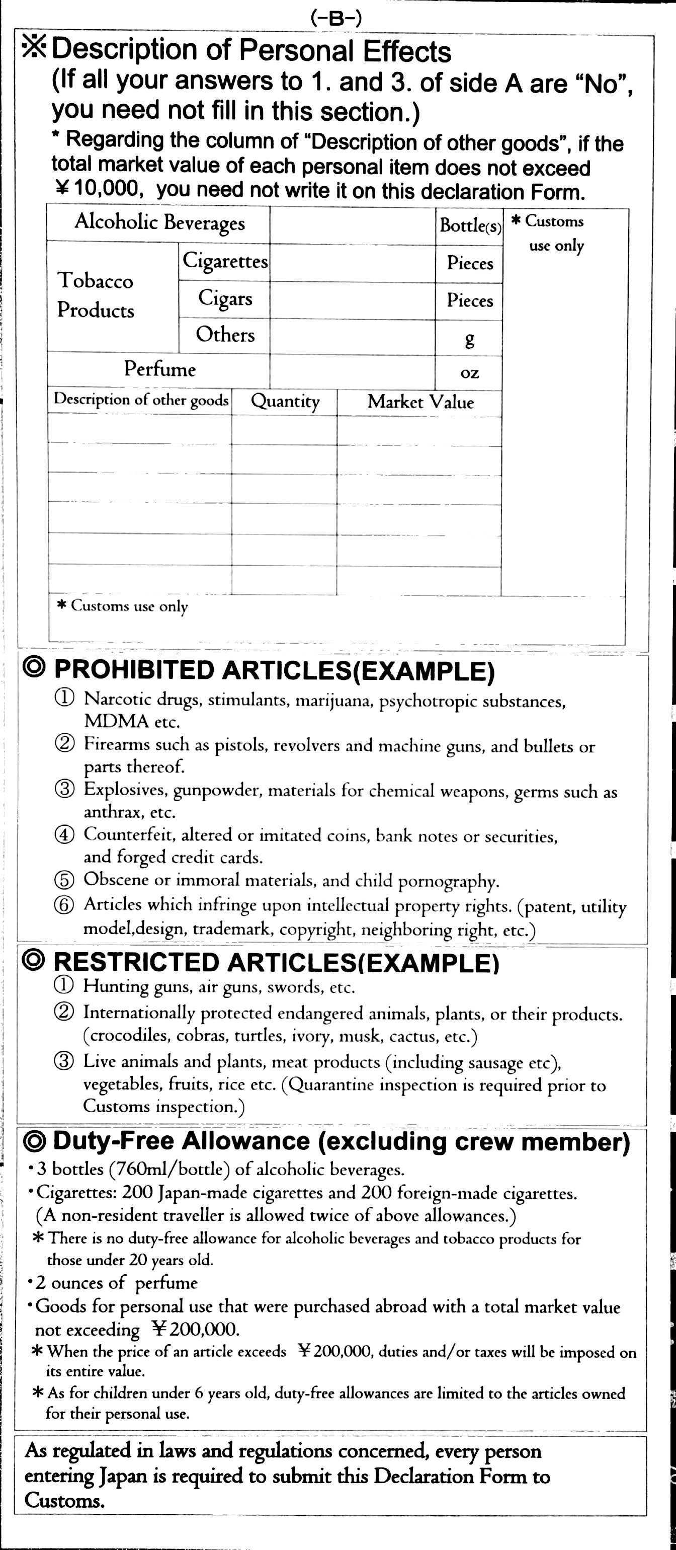 Administrative How to fill in the customs declaration at entry in